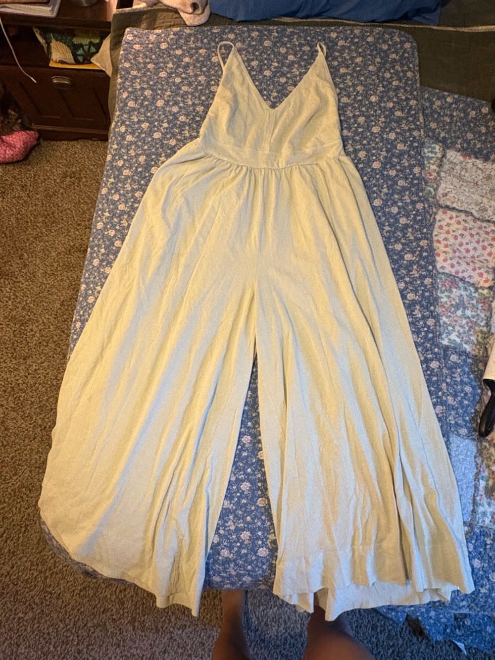 FP Beach Cream Wide-Leg Sleeveless Jumpsuit